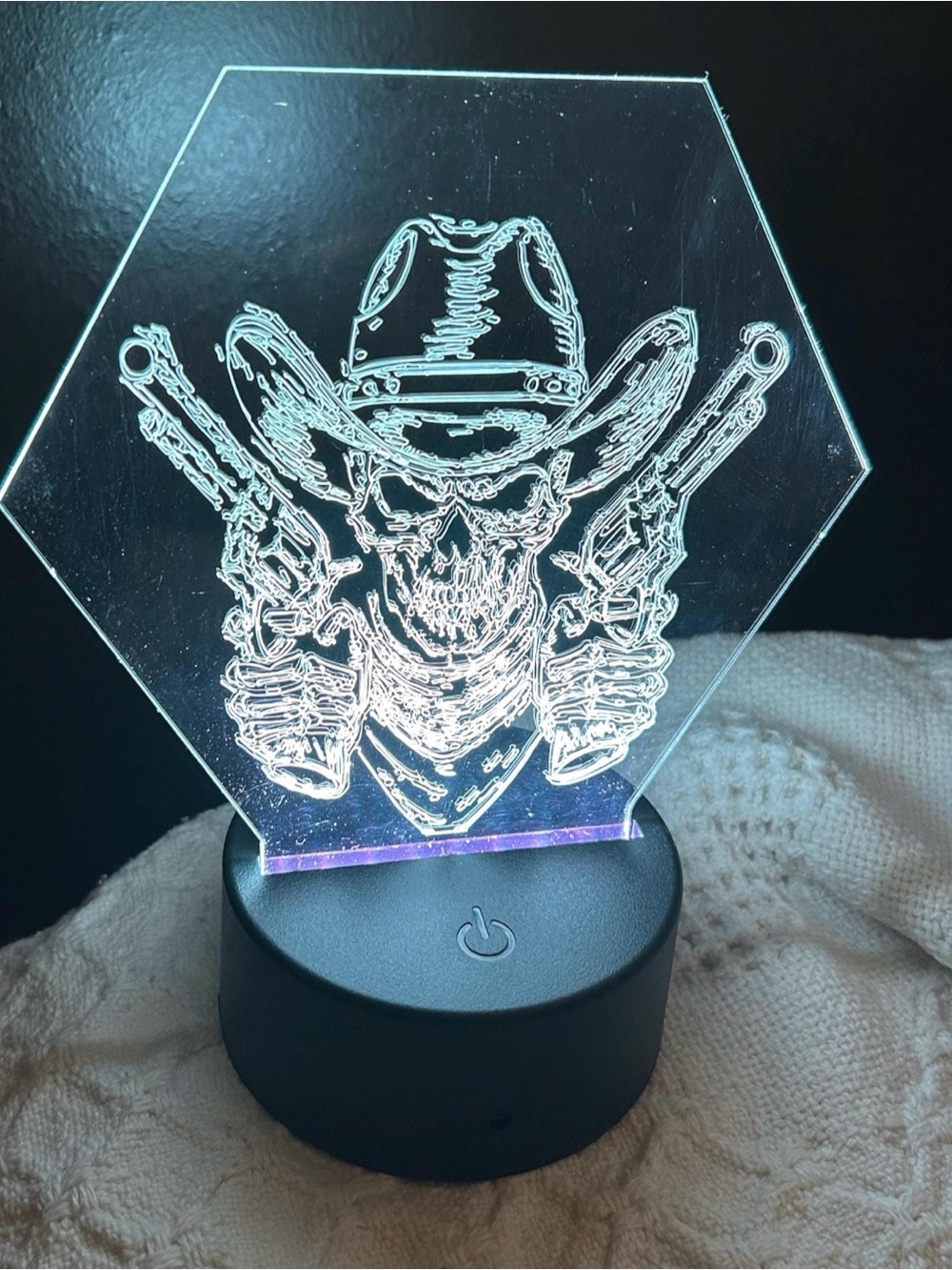 Cowboy Skull LED Night Light Western Decor Color Changing Acrylic Desk Lamp